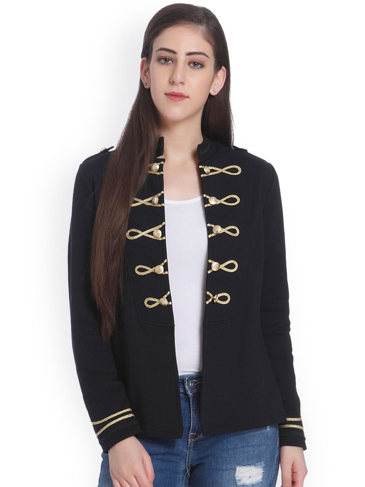 Buy ONLY Women Black Solid Open Front Jacket - Jackets for Women 2155815 |  Myntra