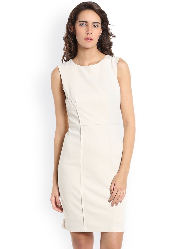 Cream colored sheath dress clearance