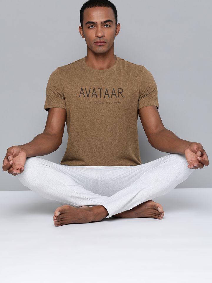 Buy HRX By Hrithik Roshan Typography Printed Pure Cotton Yoga T