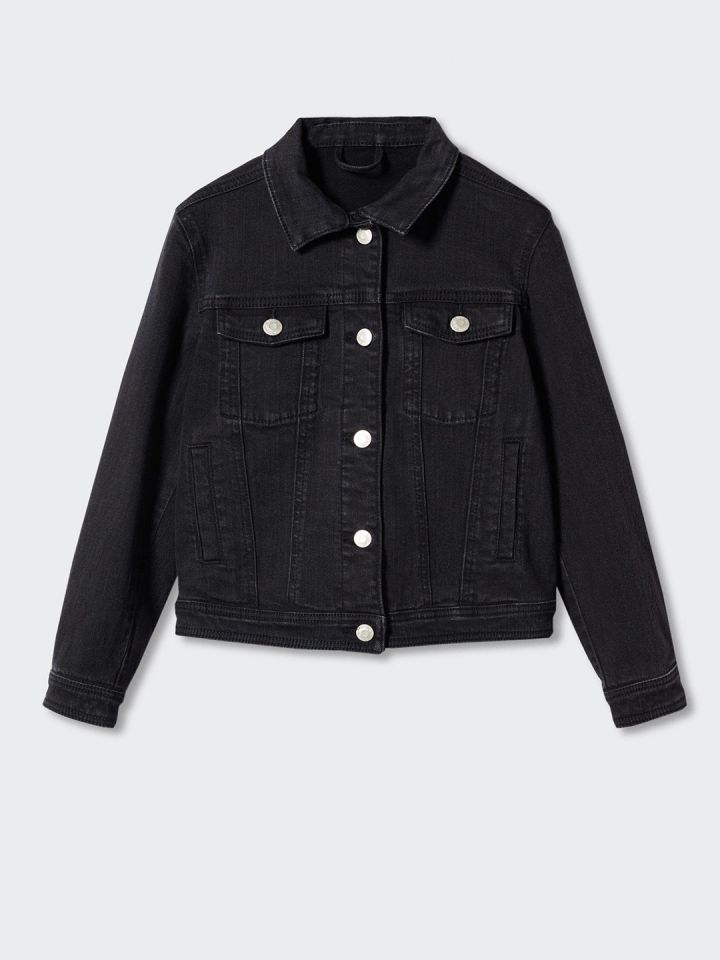 Black denim 2025 jacket girls