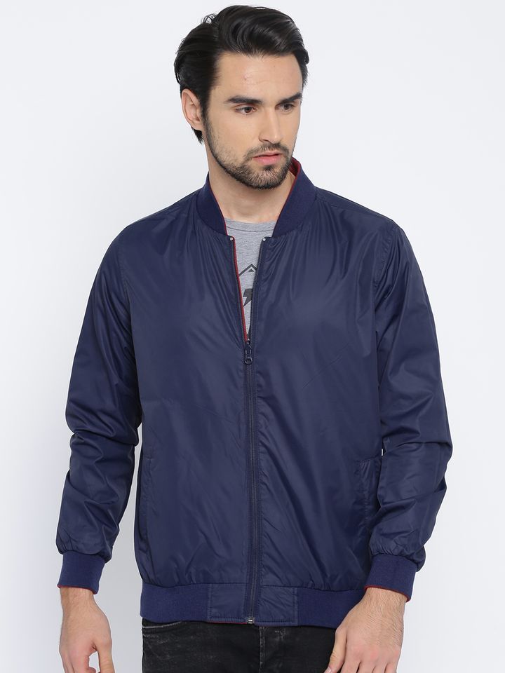 Navy Reversible Bomber Jacket - Jackets 