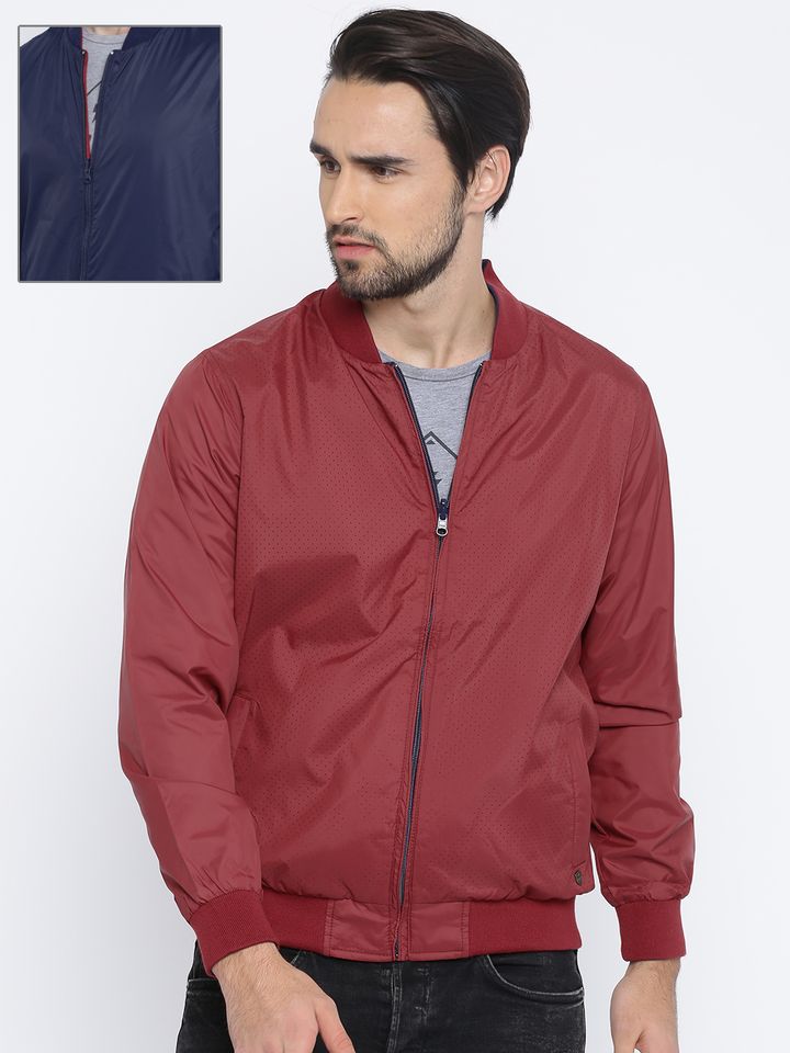 Navy Reversible Bomber Jacket - Jackets 