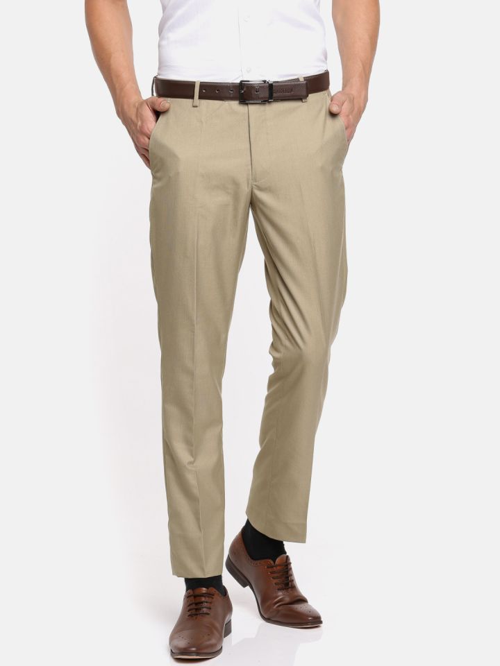 Buy Urbana Men Black Tailored Slim Fit Solid Formal Trousers  Trousers for  Men 2166826  Myntra