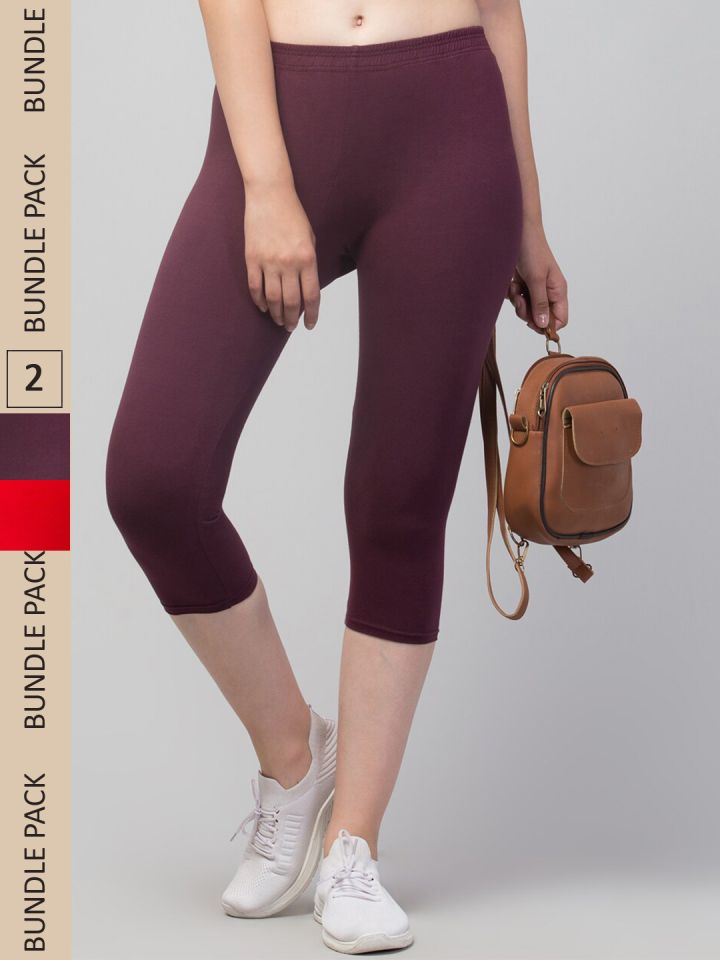 Buy Apraa & Parma Women Pack Of 2 Skinny Fit Cotton Capris