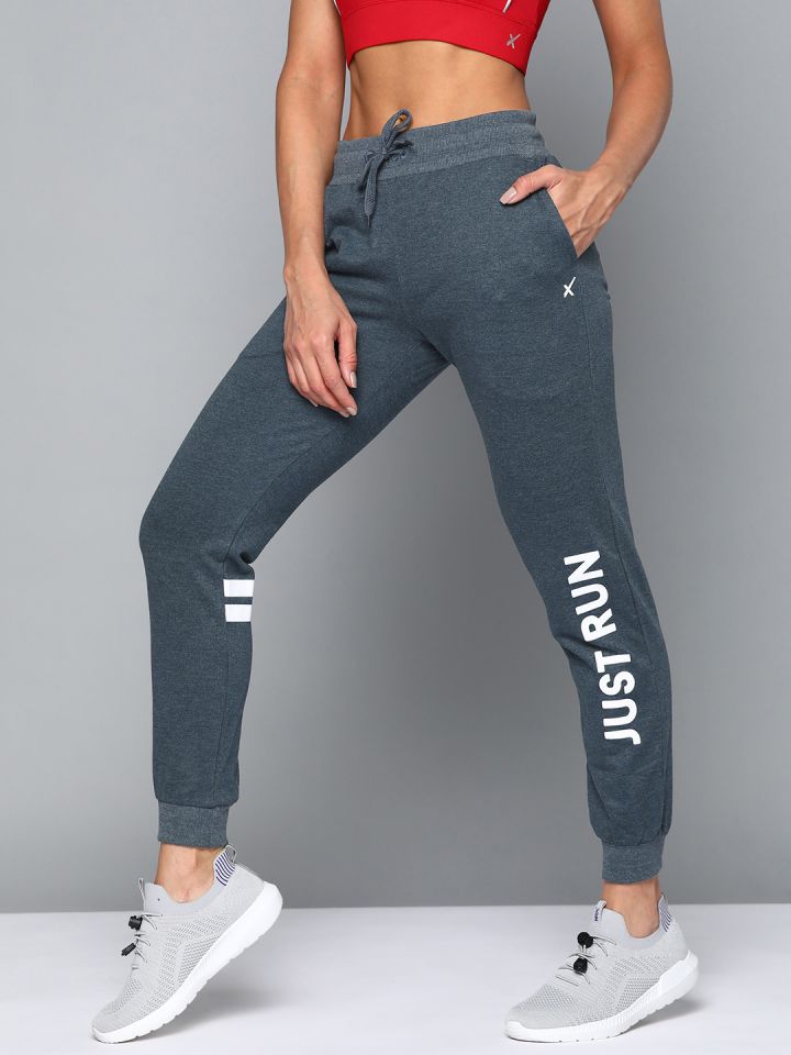 Buy HRX By Hrithik Roshan Women Navy Blue Brand Logo Printed Slim Fit Joggers  Track Pants - Track Pants for Women 17784182