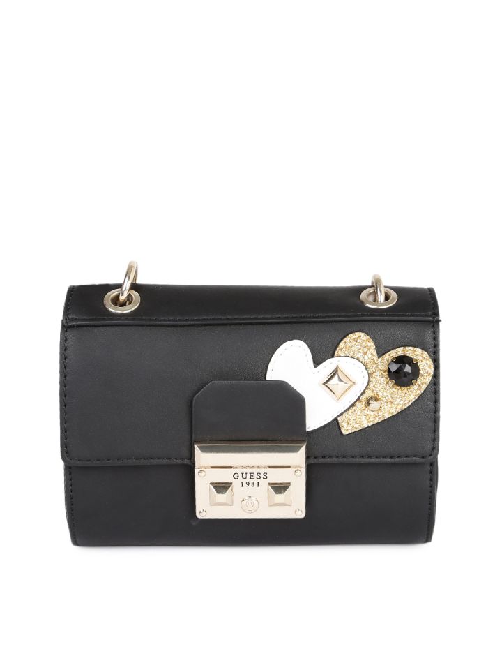 GUESS Black Embellished Sling Bag