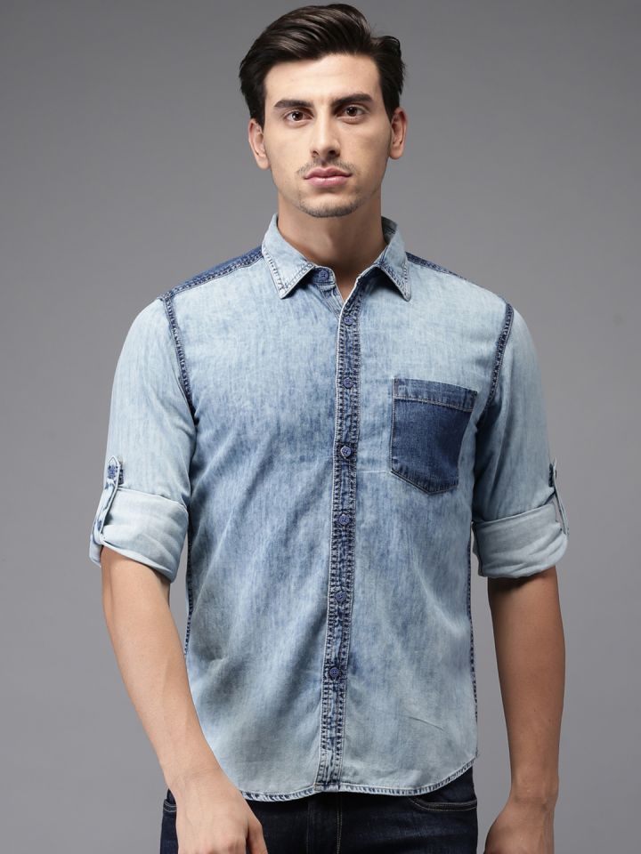 Denim shirts hot sale for men myntra