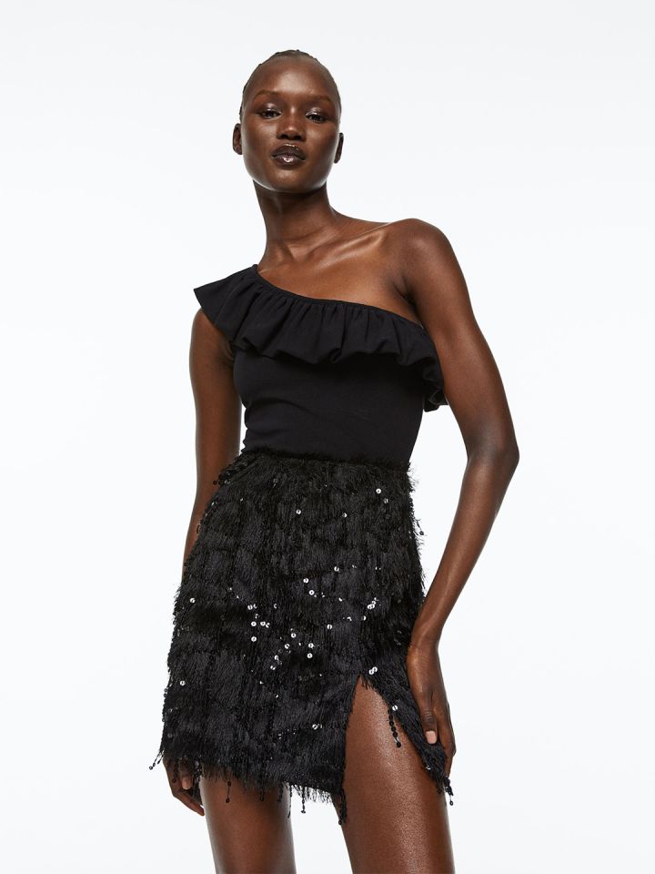 Bcbg one shoulder top top