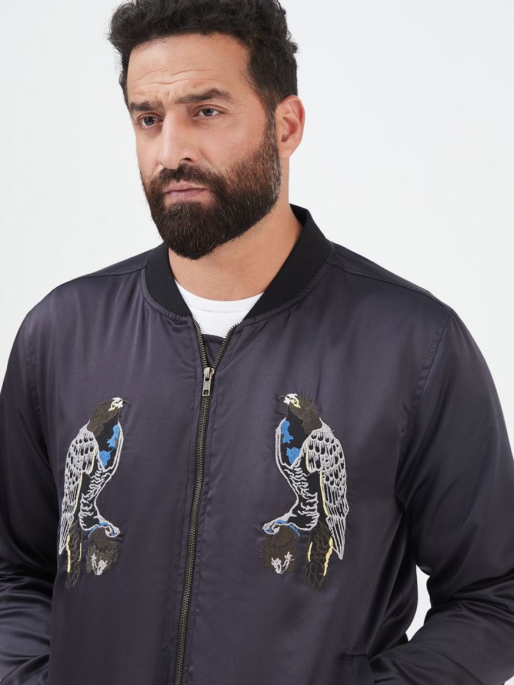 Men's embroidered bomber clearance jacket