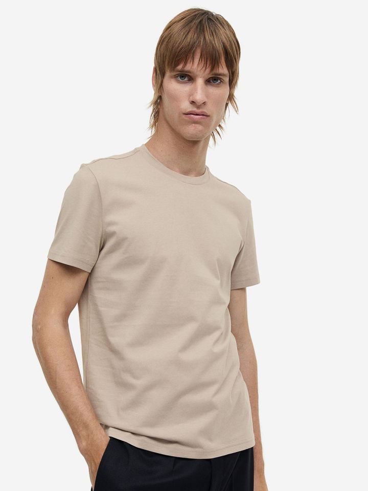 Buy H M Men Slim Fit Pima Cotton T Shirt Tshirts for Men