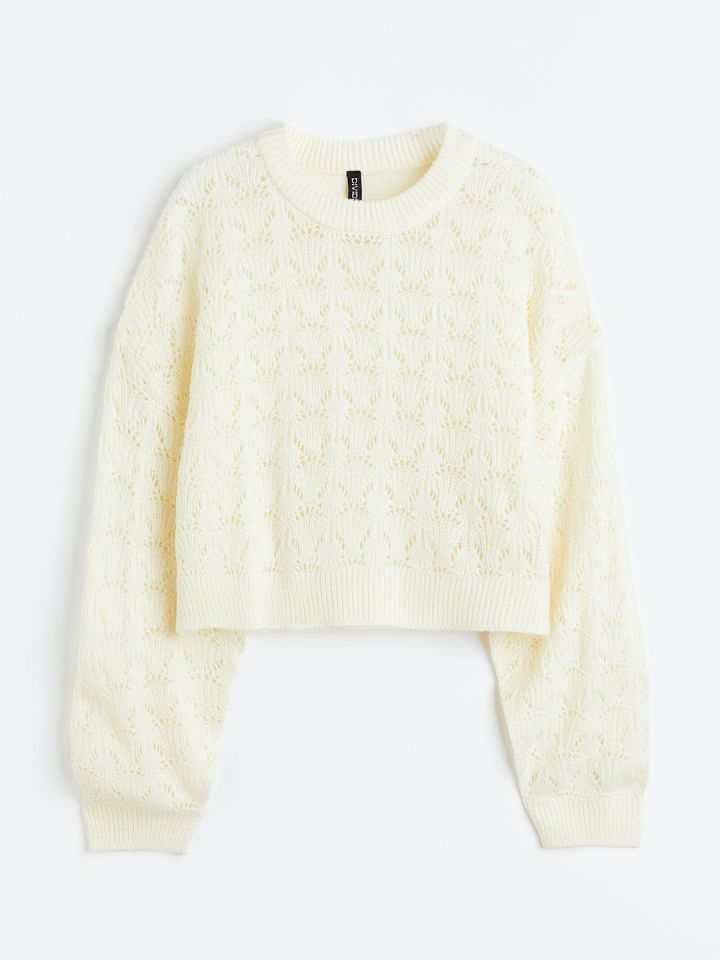 Pointelle Knit Sweater Top – CURRENT AIR