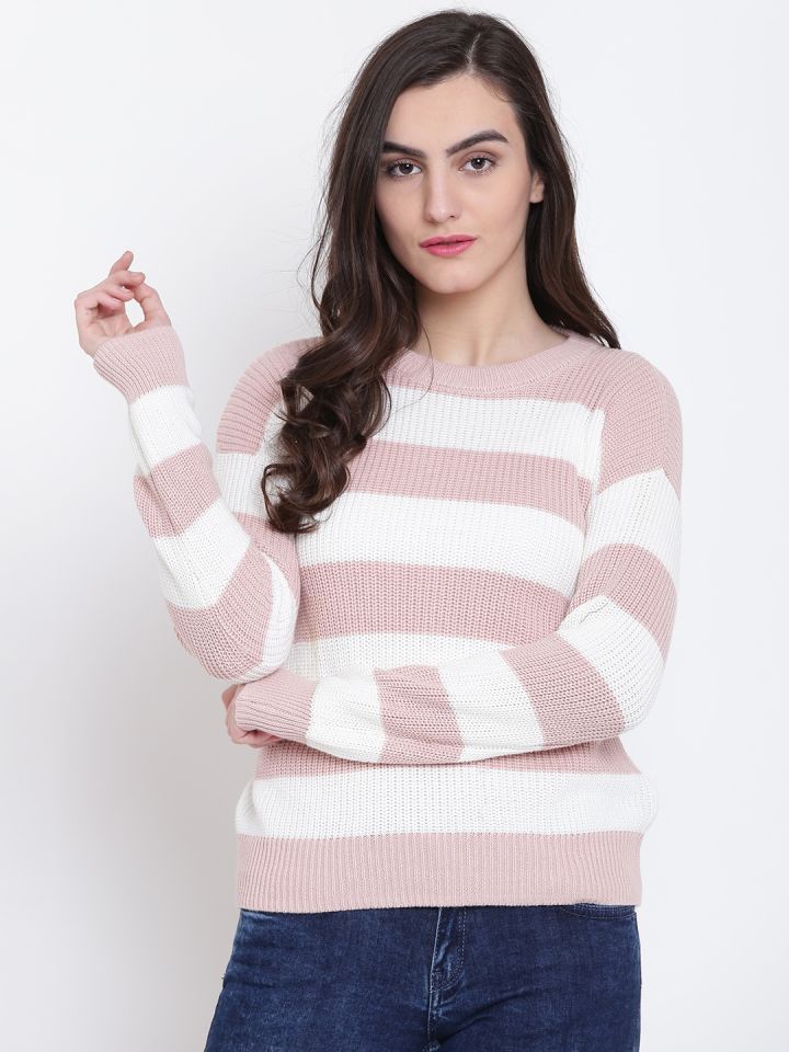 Pink and white striped on sale sweater