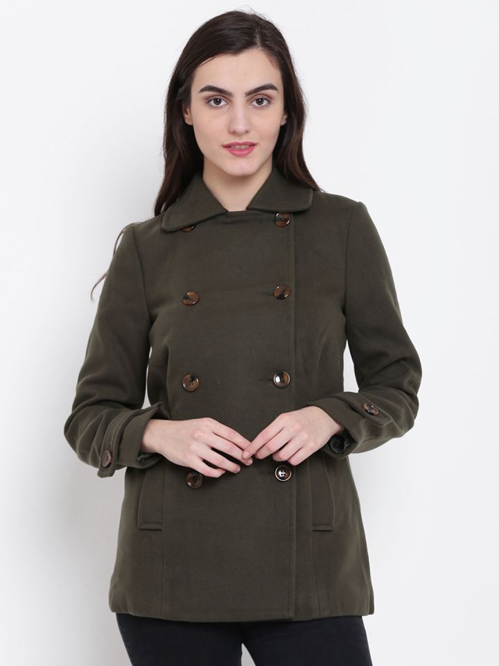 Olive new arrivals green peacoat