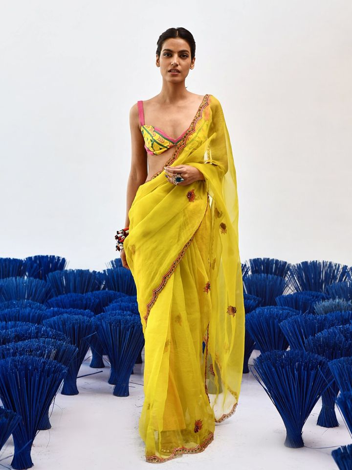 Baise Gaba Embellished Embroidered Organza Saree