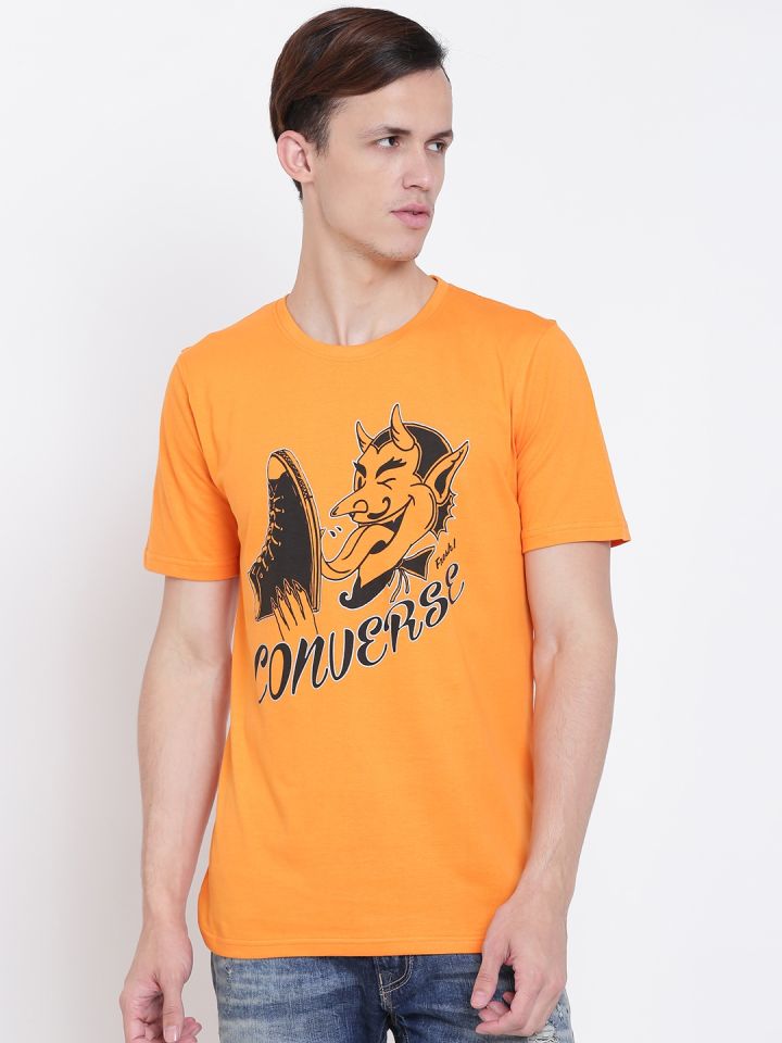 Converse t shirt mens orange store