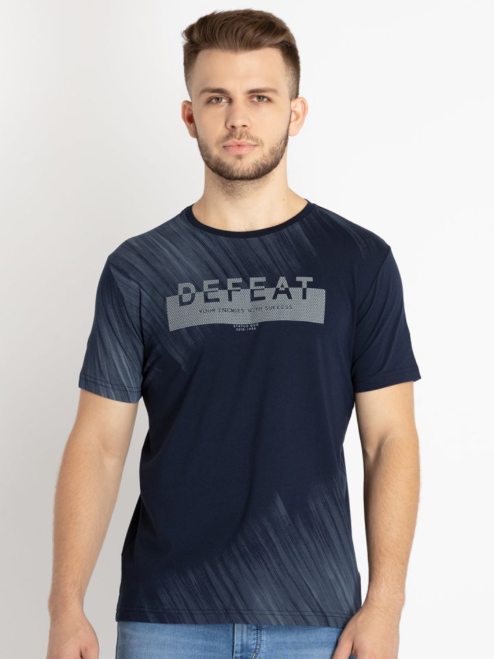 Status Quo Men Typography Printed Cotton T shirt