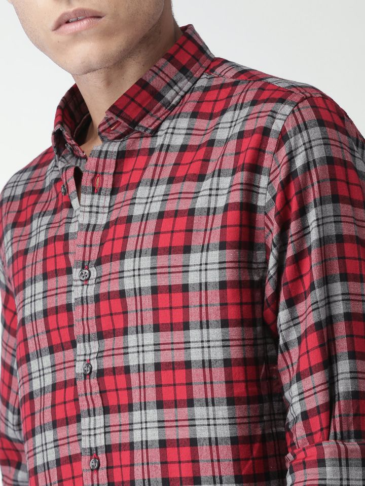 Camisas Hombre, Volcom Trademan Grey & Red Plaid Insulated Flannel Shirt  Gris