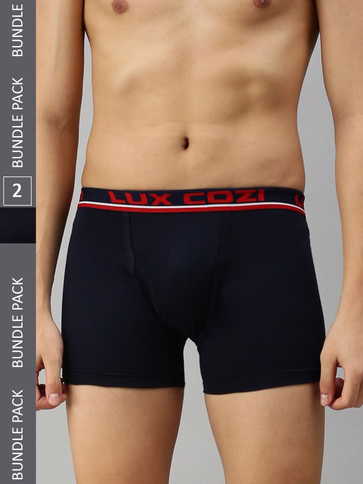 Buy LUX VENUS Men Pack Of 4 Assorted Pure Cotton Trunks - Trunk