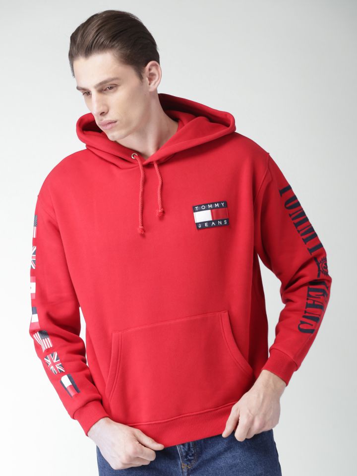 Red tommy hoodie sales
