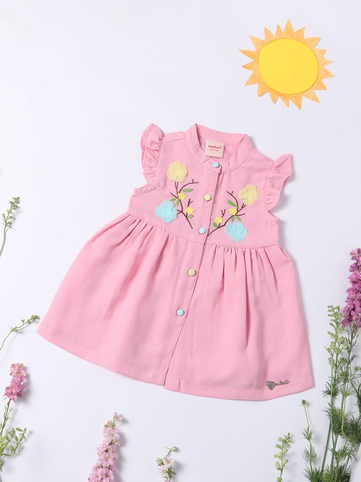 Buy Nauti Nati Infants Girls Floral Embroidered A Line Dress