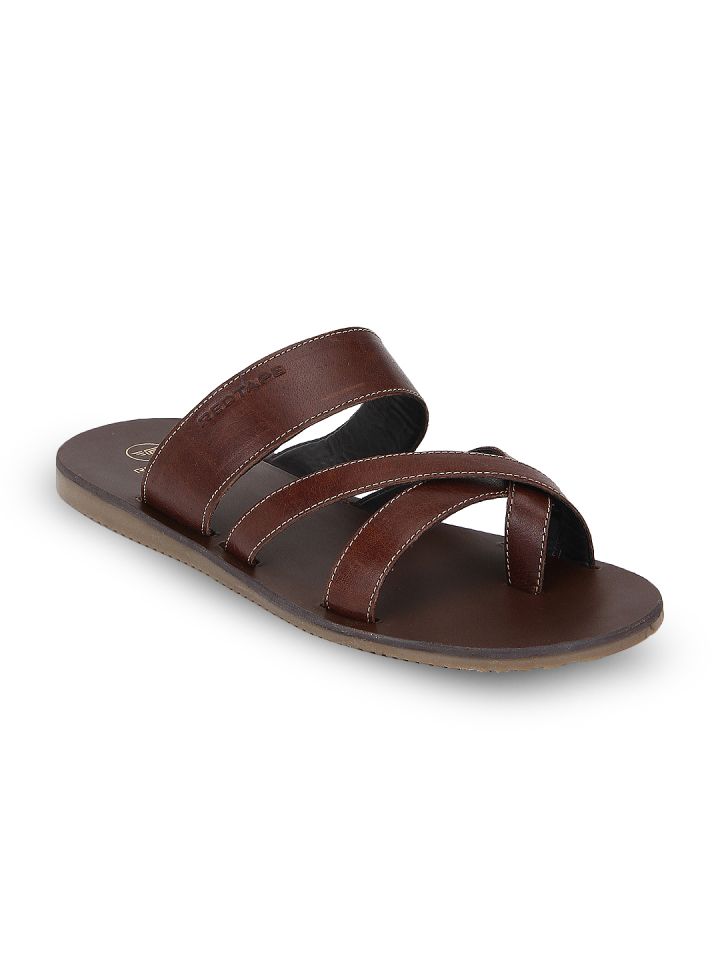 Red Tape Men Brown Leather Sandals