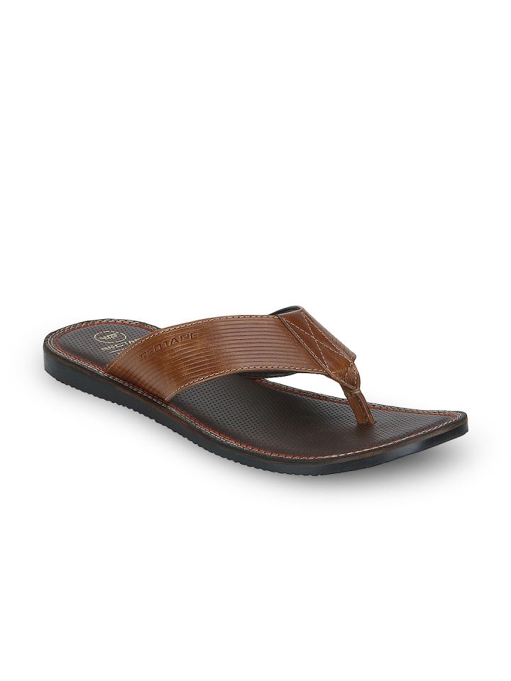 Red tape online men's leather slippers