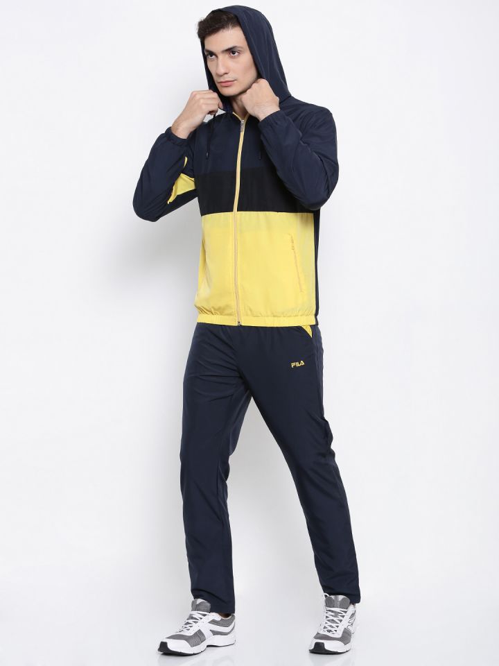 Fila tracksuit mens yellow on sale