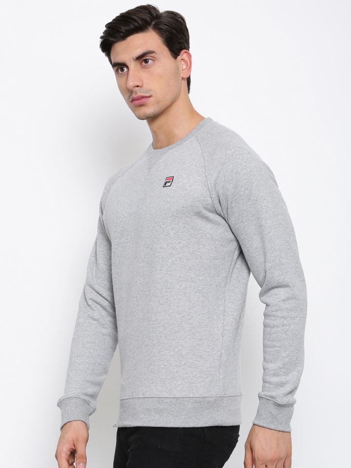 fila full sleeve solid men's sweatshirt