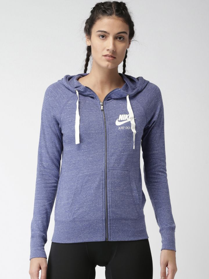 Nike Women Purple Self Design Sporty Jacket