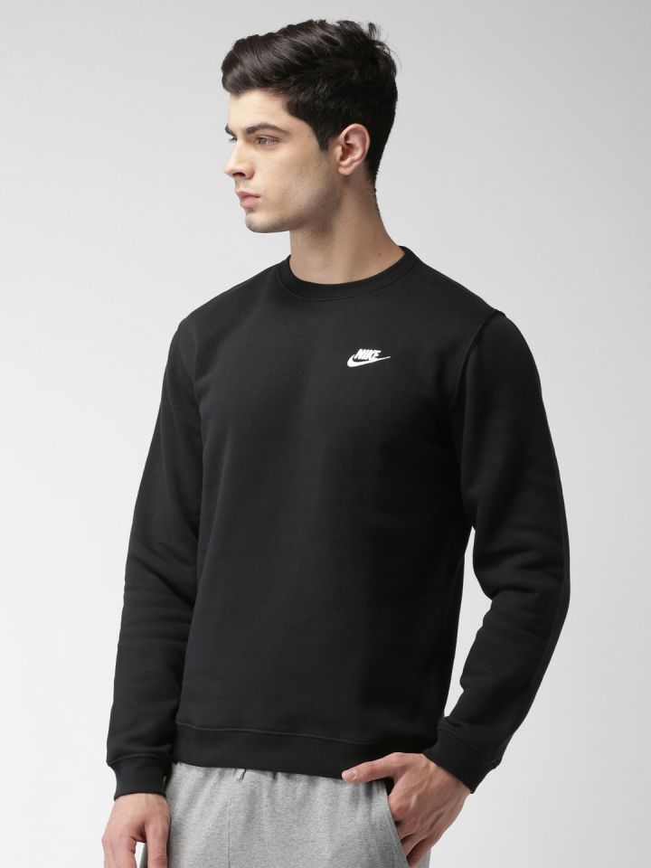 Nike Men Black Solid NSW CRW FLC CLUB Sweatshirt
