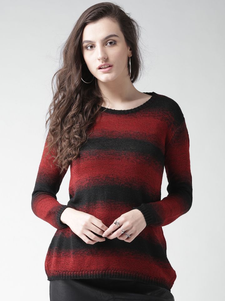red and black women's sweater