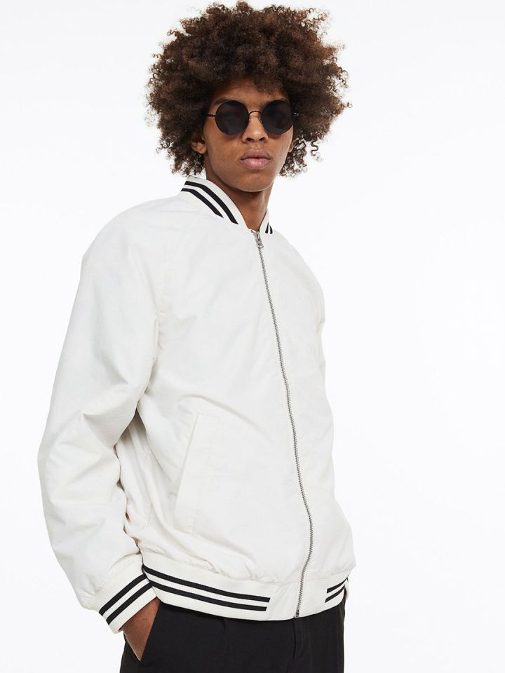 H&m bomber jacket white