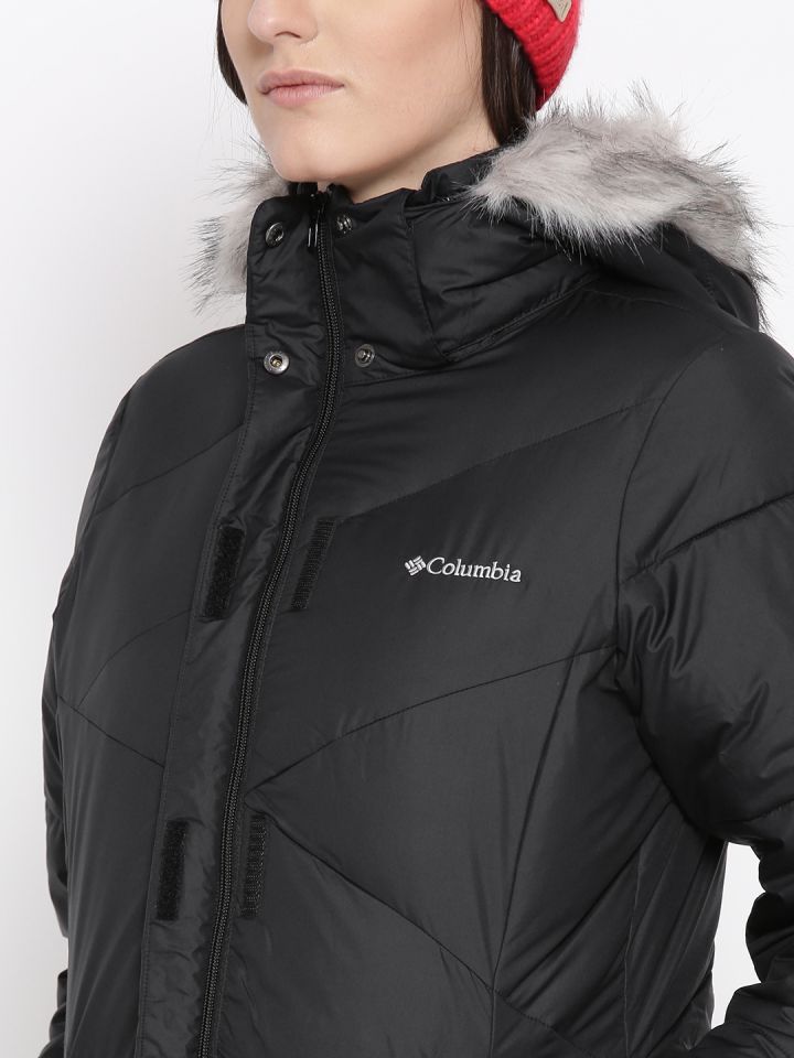 Columbia Women Black Snow Eclipse Mid Hiking Parka Jacket