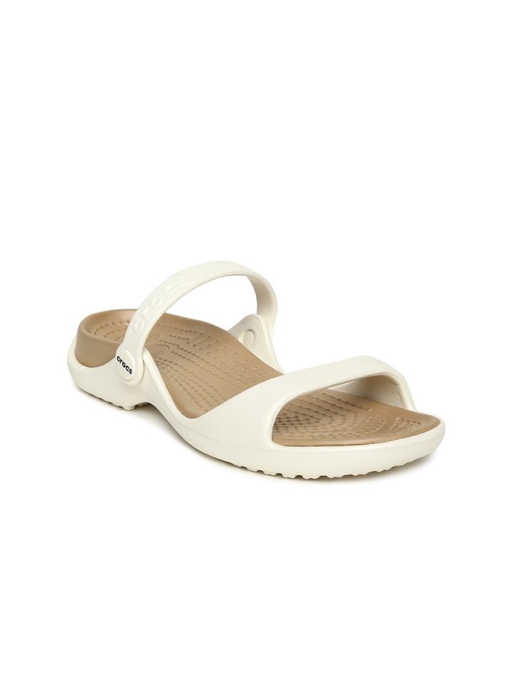 Buy Crocs Women White Solid Cleo Open Toe Flats Flats for Women