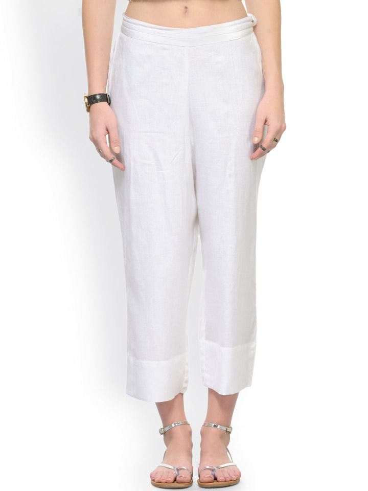 Buy Varanga White Ankle Length Pants - Palazzos for Women 2192091