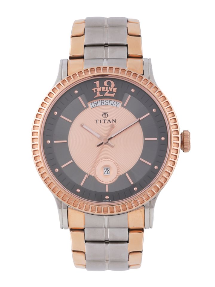 Buy Titan Men Charcoal Rose Gold Analogue Watch 1751km01 Watches For Men 2193021 Myntra
