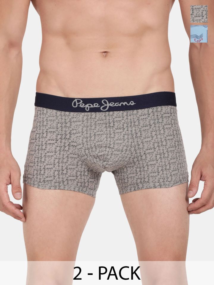 Pepe Jeans Men's Trunks, 3 Pack - Underwear, Cotton, Logo