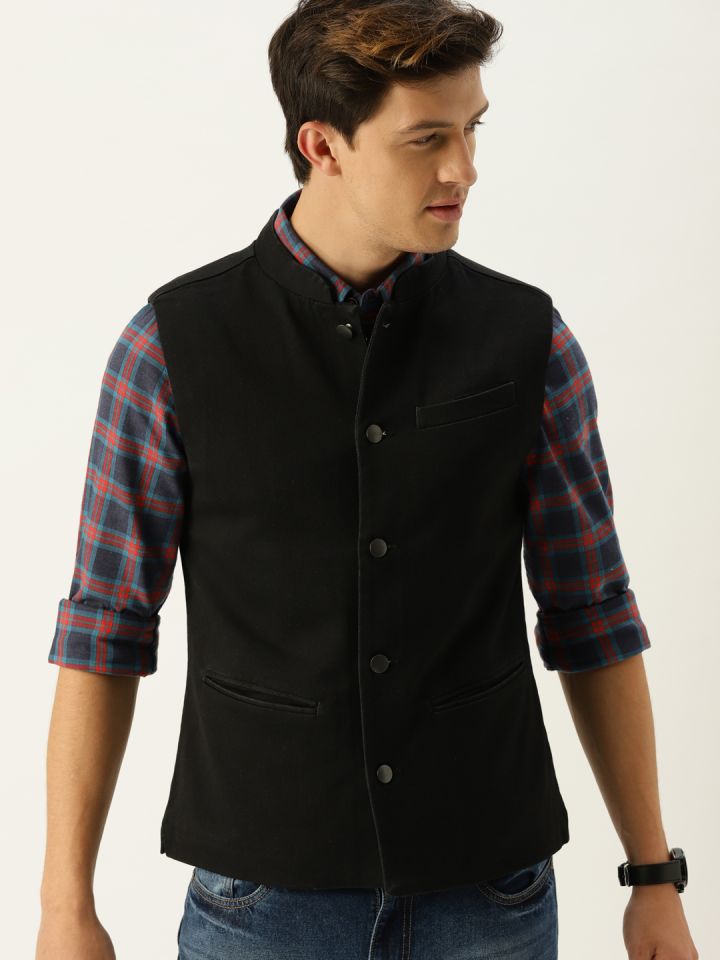 Buy United Colors Of Benetton Black Nehru Jacket Nehru Jackets