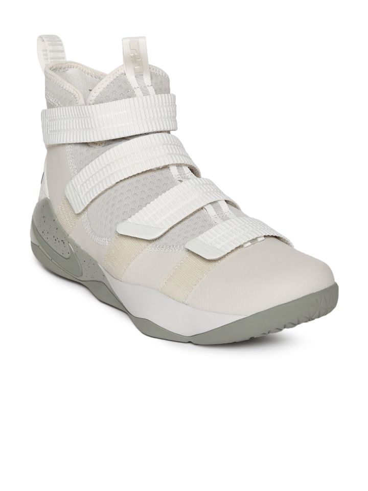 Nike Men White Synthetic Mid Top LEBRON SOLDIER XI SFG Basketball Shoes