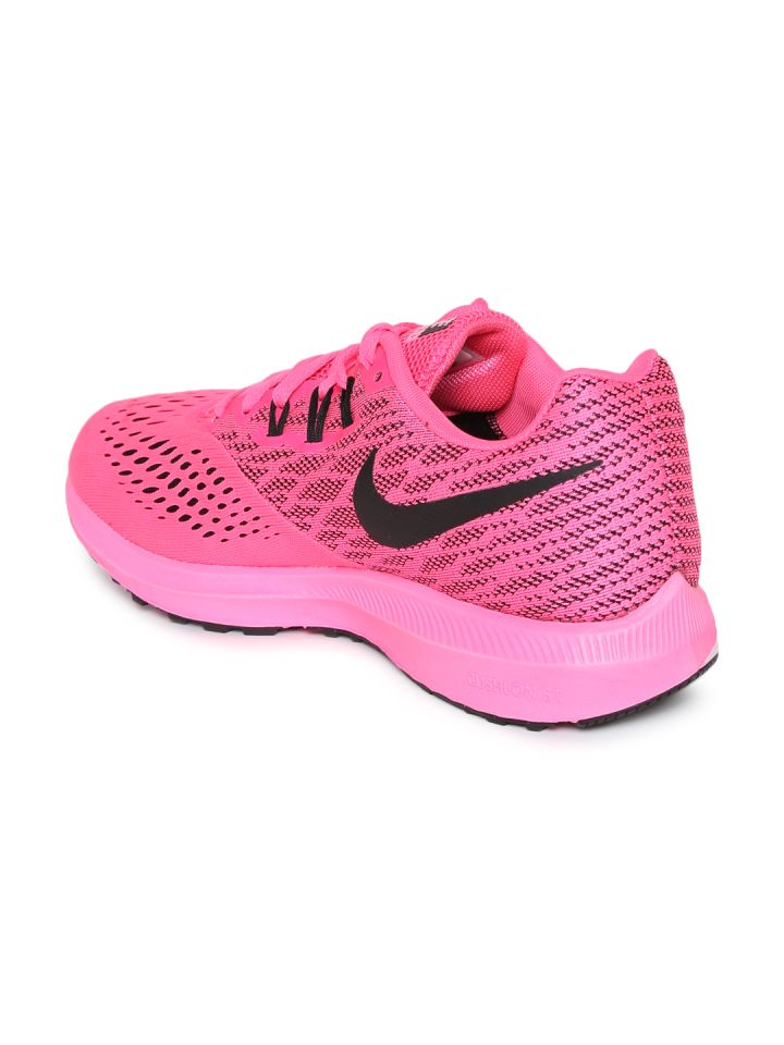 Nike women's zoom winflo on sale 4 running shoes - black/pink