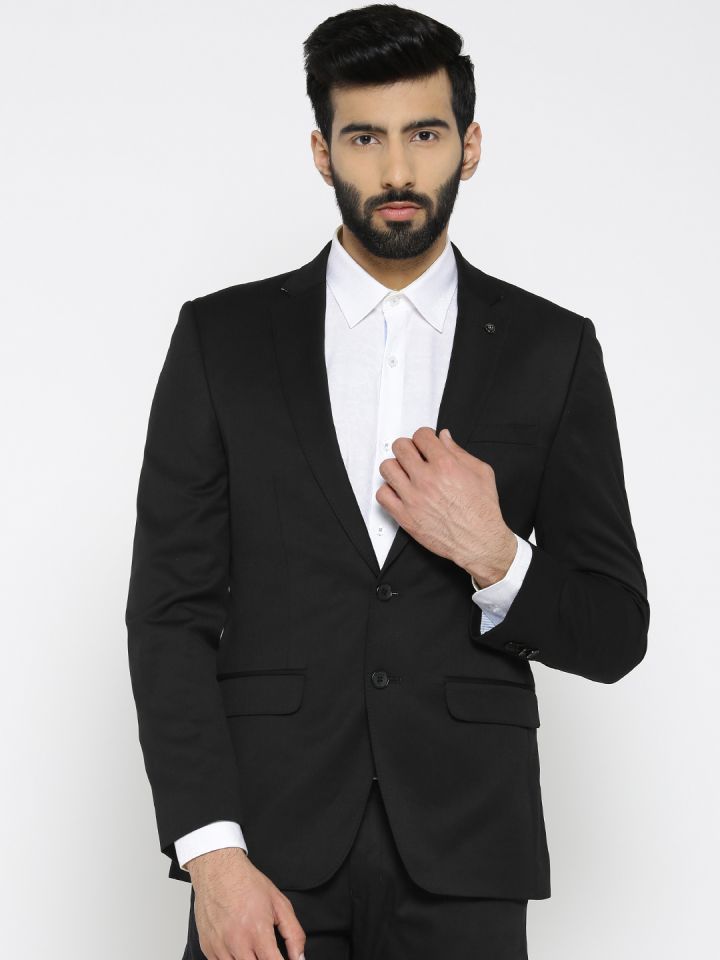Buy Raymond Black Single Breasted Slim Fit Formal Blazer Blazers