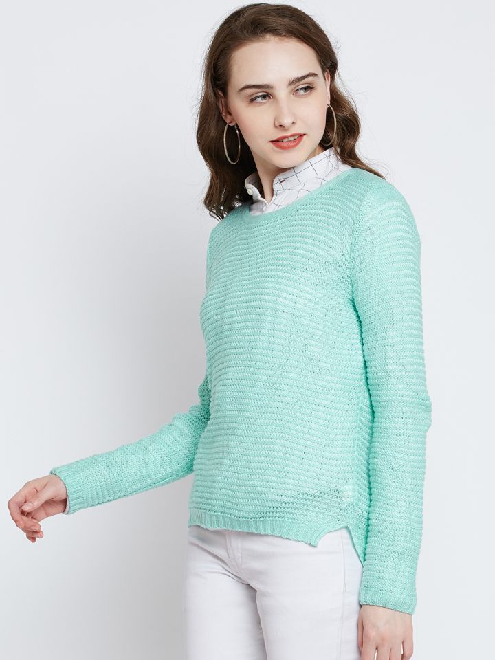 RARE Women Sea Green Self Design Pullover RARE Women Sea Green Self Design Pullover