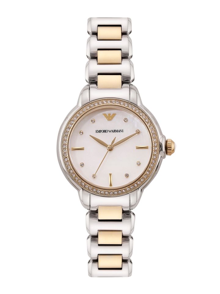 Buy Emporio Armani Women Mother Of Pearl Embellished Dial