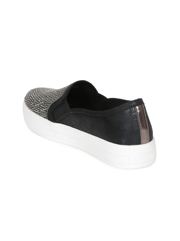 Skechers street double up shiny dancer deals women's sneakers