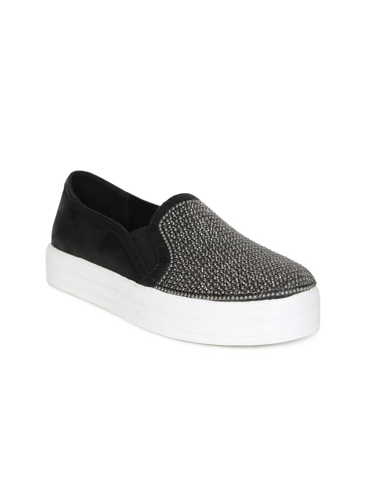 Buy Skechers Women Black DOUBLE UP SHINY DANCER Slip On Sneakers