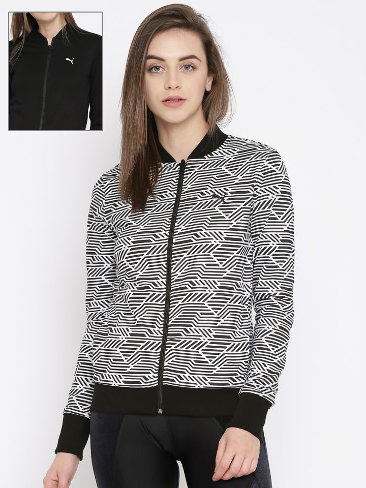 Buy Puma Women Black White Reversible Bomber Jacket