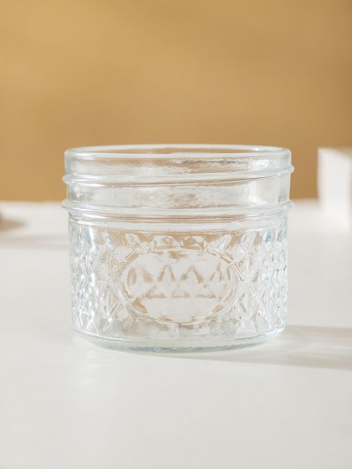 Buy Nestasia Pcs Transparent Textured Mason Small Glass Jar With