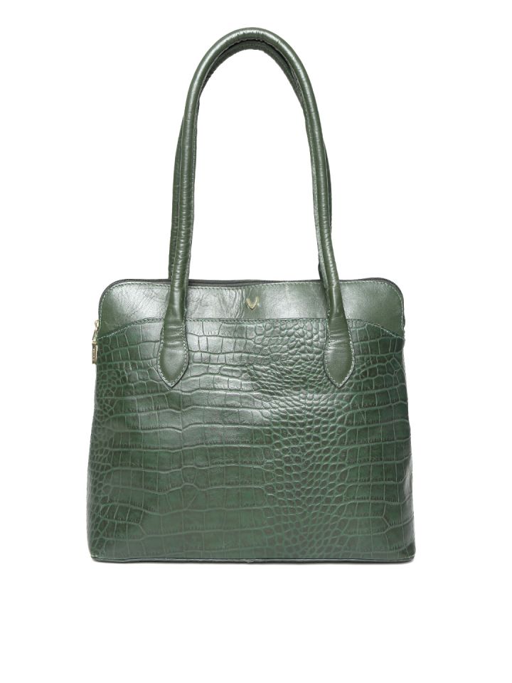 Buy Hidesign Olive Green Croc Textured Leather Handcrafted