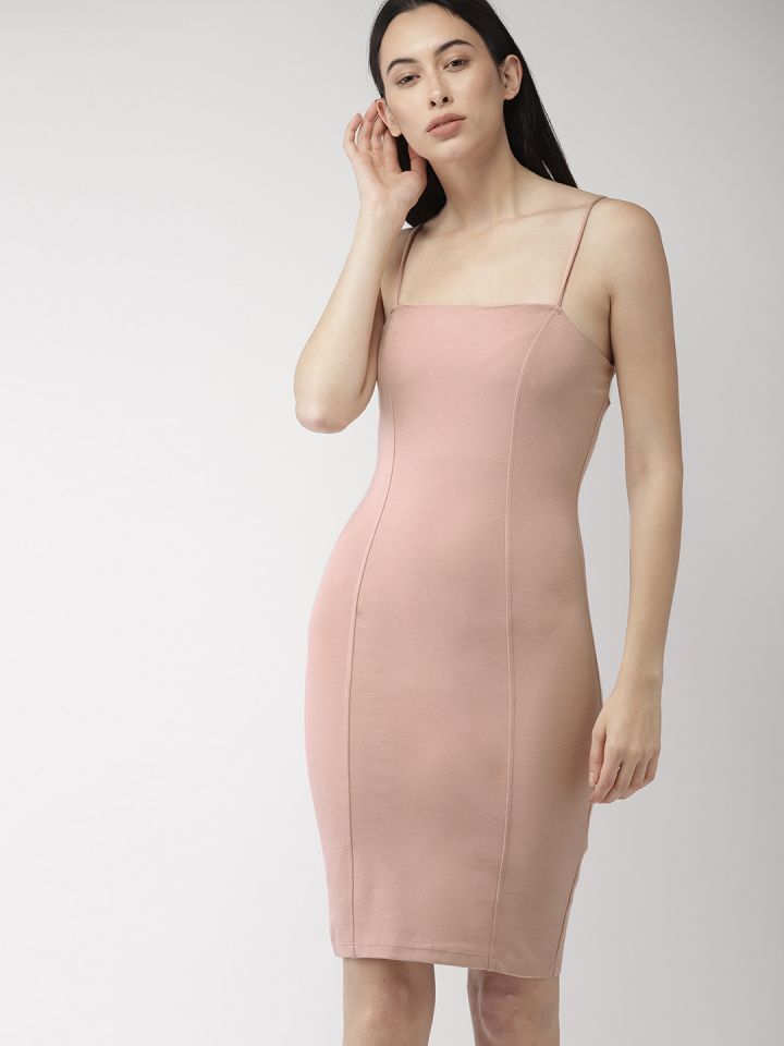 Peach bodycon dress sales