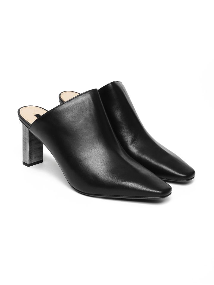 Mango heel leather mules store